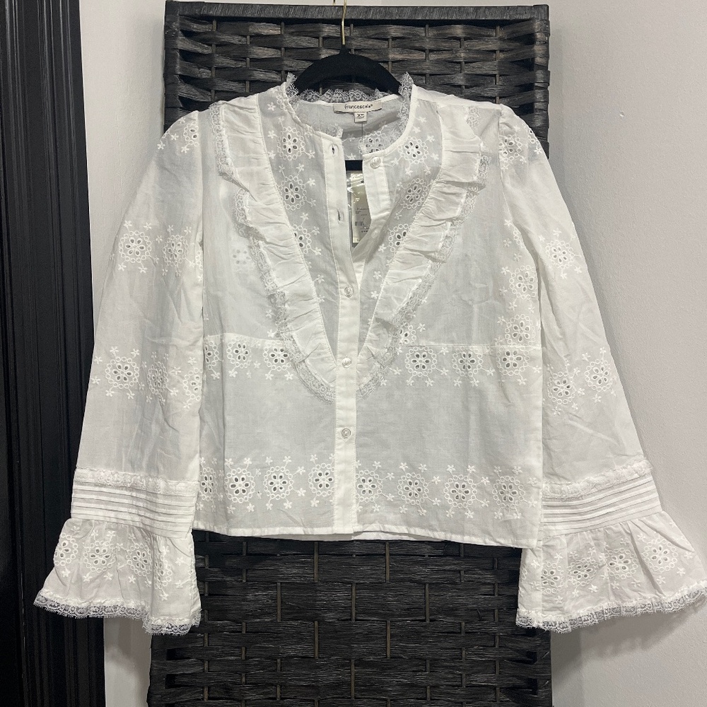 White Eyelet Top